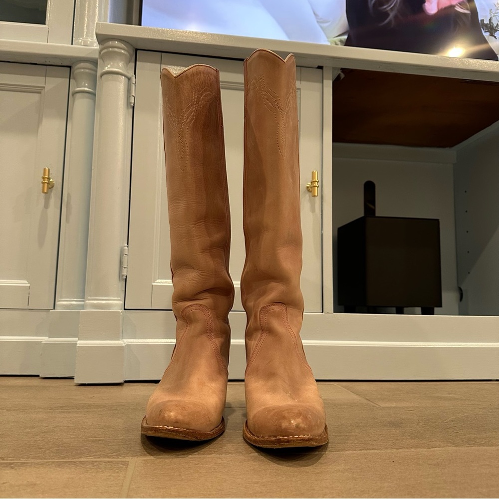 Pink Frye Cowboy Boots